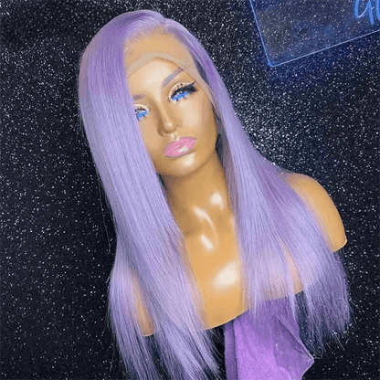 Perruque Lace Front 13x6 Violette – Cheveux Humains Brésiliens 100%,Lisse 220 % densité - Porcin'Hair 