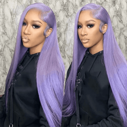Perruque Lace Front 13x6 Violette – Cheveux Humains Brésiliens 100%,Lisse 220 % densité - Porcin'Hair 