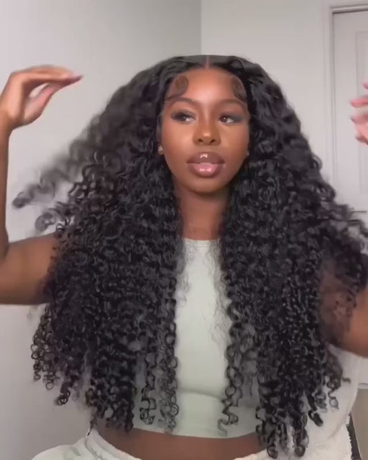 Peluca de ondas profundas 200% – Frontal de encaje HD 13x6 – Cabello humano brasileño pre-arrancado