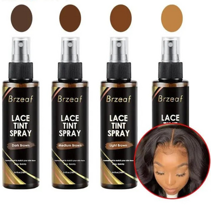 Spray Teinte pour Perruques en Dentelle – Brun Foncé, Moyen & Clair – 100ml - Porcin'Hair 