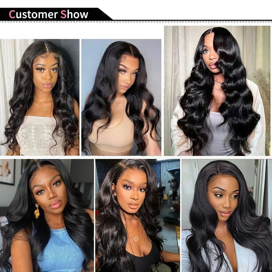 Tissage Brésilien 100% Naturel Body Wave – Couleur Noir Naturel – Extensions de Cheveux Humains – Lots 1/3 - Porcin'Hair 