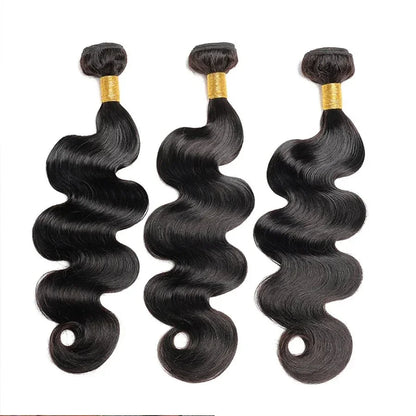 Tissage Brésilien 100% Naturel Body Wave – Couleur Noir Naturel – Extensions de Cheveux Humains – Lots 1/3 - Porcin'Hair 